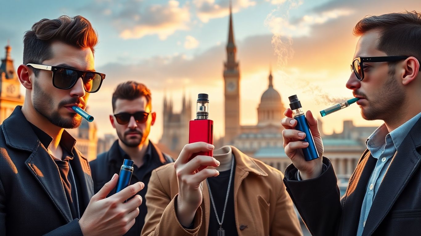 Europäische Vaping-Trends 2025 mit modernen Geräten.