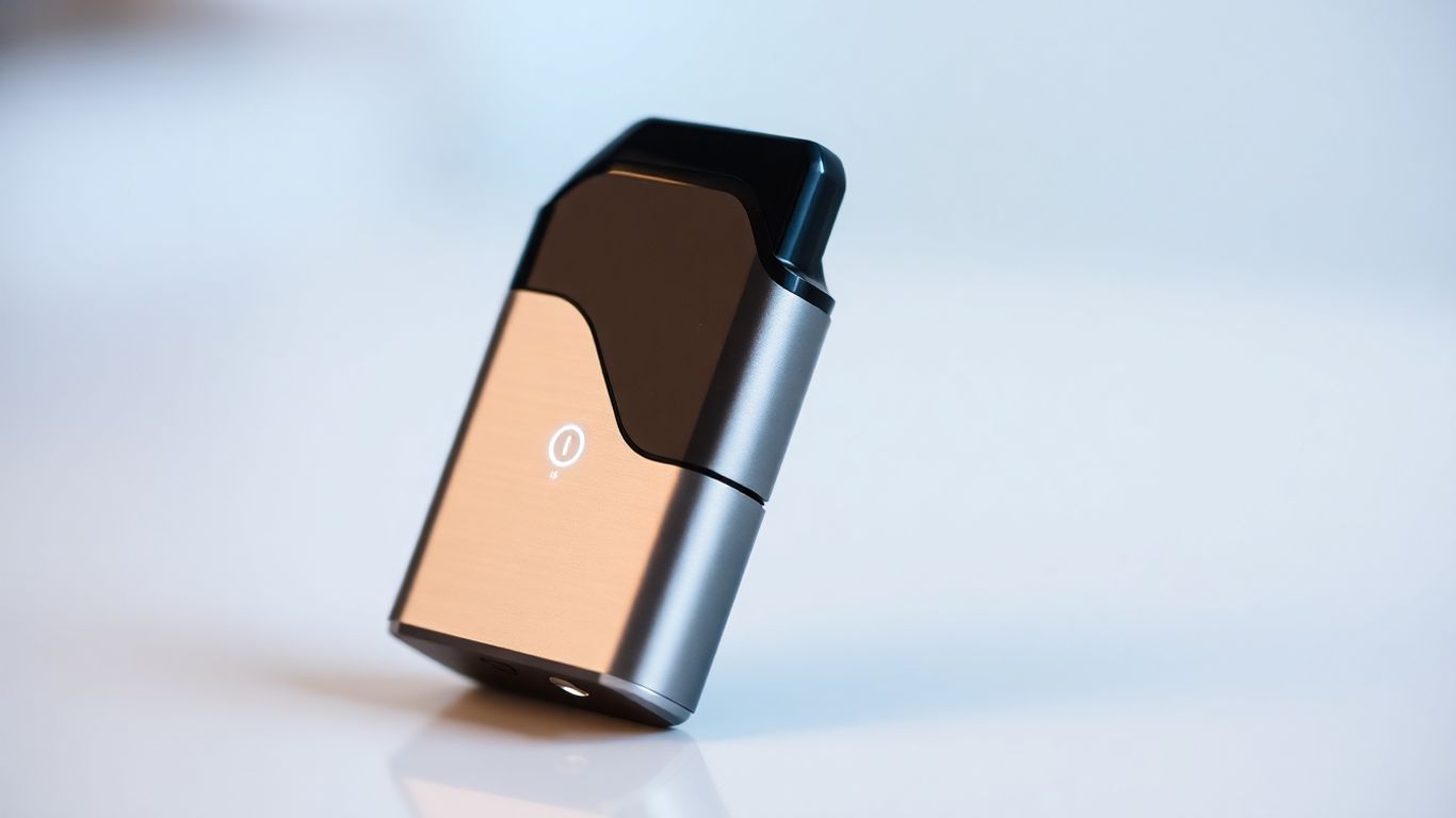Kompakte Pod-System E-Zigarette in Nahaufnahme.