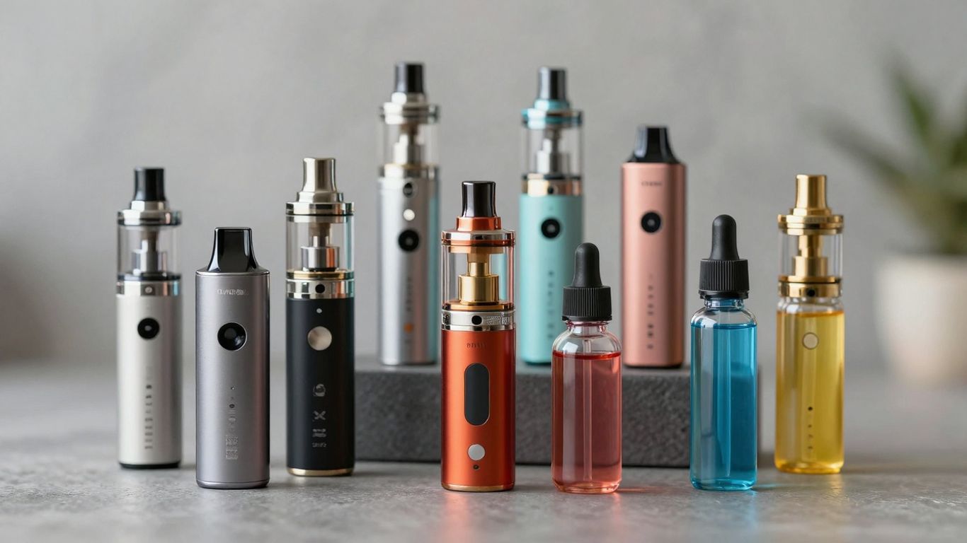 E-Zigaretten und bunte Liquids für Fragen und Antworten