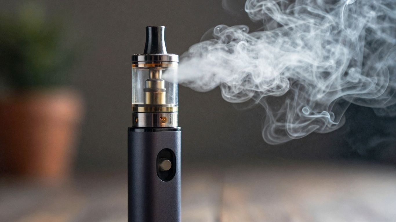 E Zigarette mit Dampfwolke