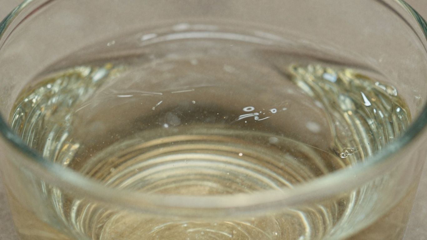 Flüssigkeit in einem Glasbehälter mit leichter Viskosität.